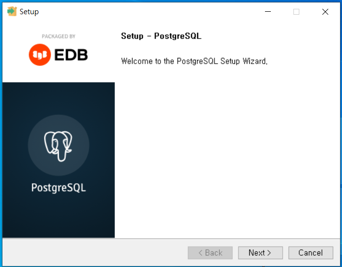 PostgreSQL 설치 화면